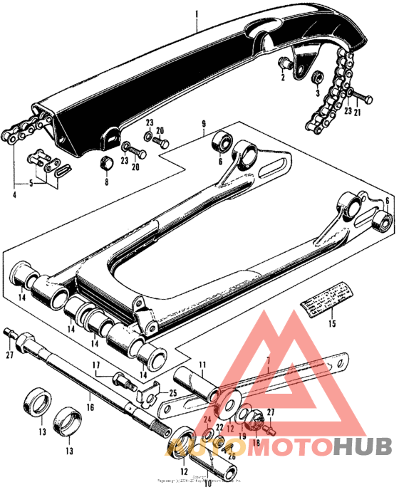 Drive chain + case + swingarm