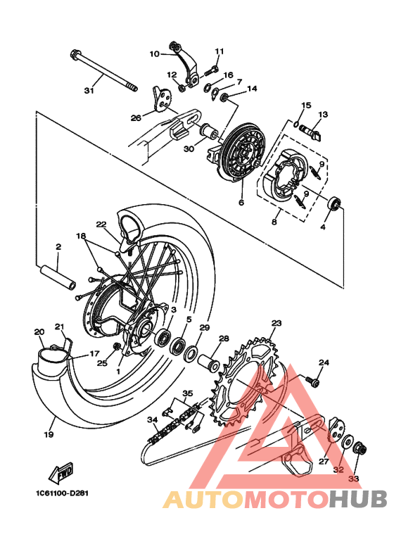 Rear wheel complete assy