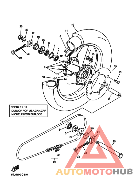 Rear wheel complete assy