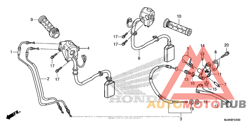 Handle Lever + Switch + Cable