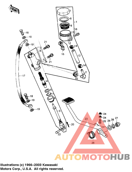 Rear master cylinder/brake pedal