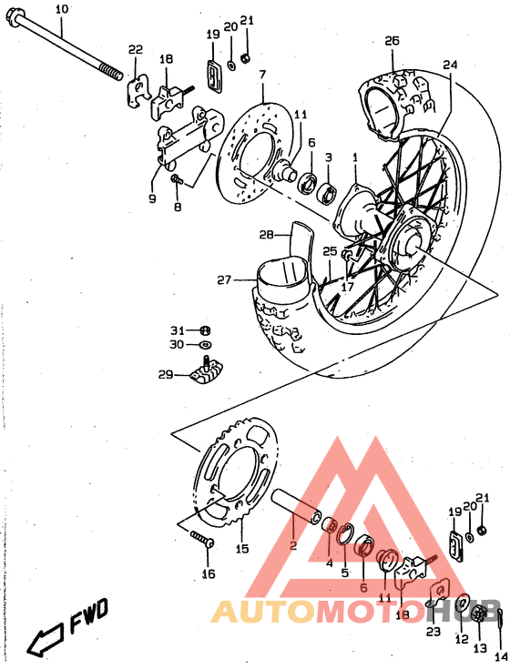 Rear wheel complete assy