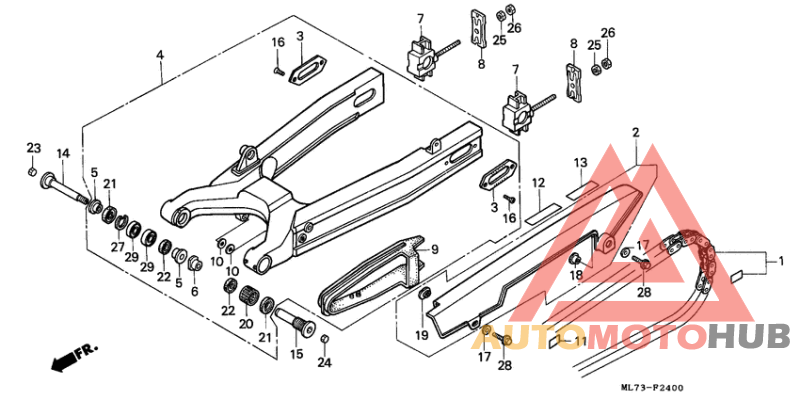 Swing arm/chain case