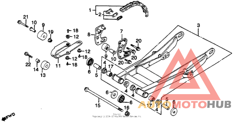 Swingarm + drive chain 80