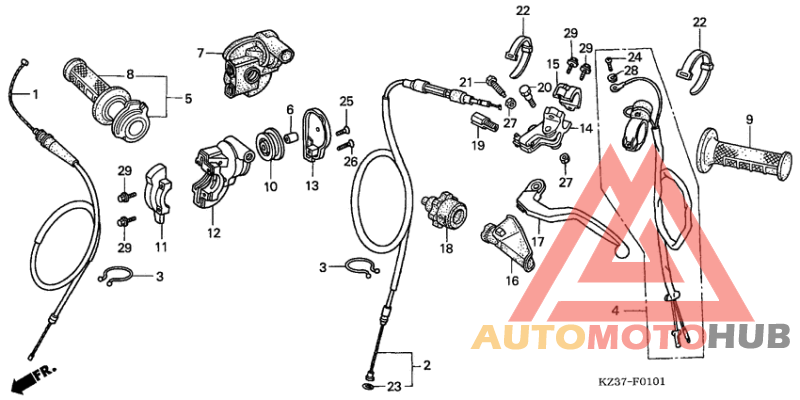 Handle lever/switch/cable