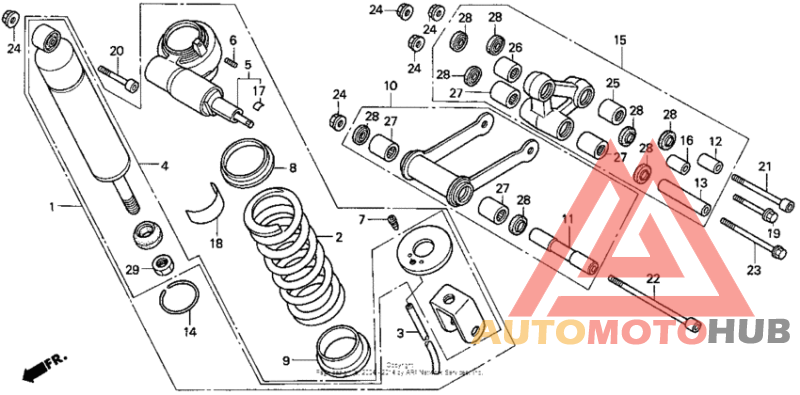 Rear shock absorber 90-91