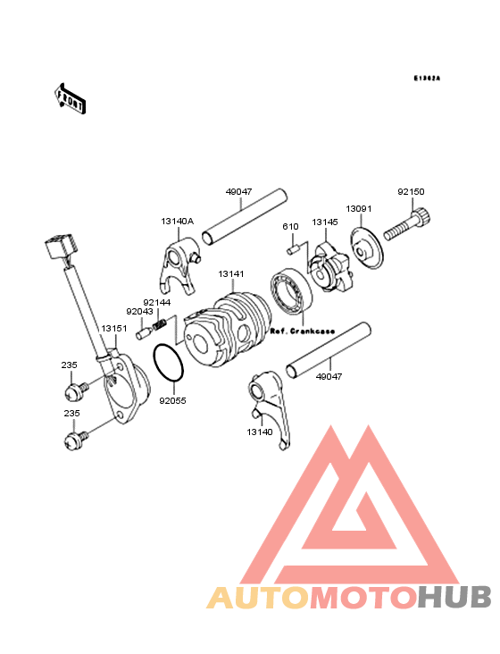 Gear change drum & forks