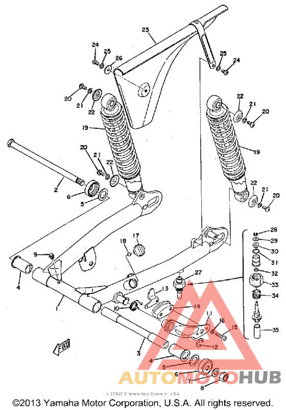 Rear arm-rear cushion-chain case