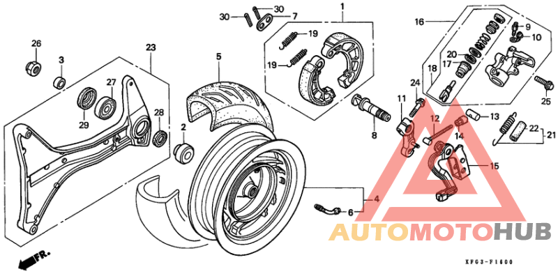 Rear wheel/ thrust cylinder
