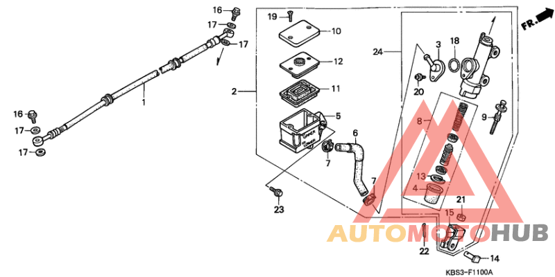 Rr. brake master cylinder