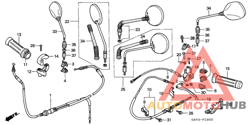 Cable/handle lever/switch