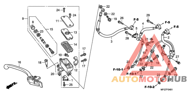 Fr. brake master cylinder
