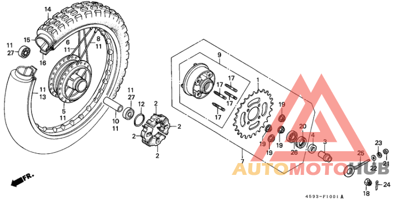 Rear wheel complete assy