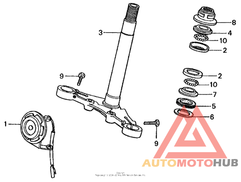 Steering stem + horn