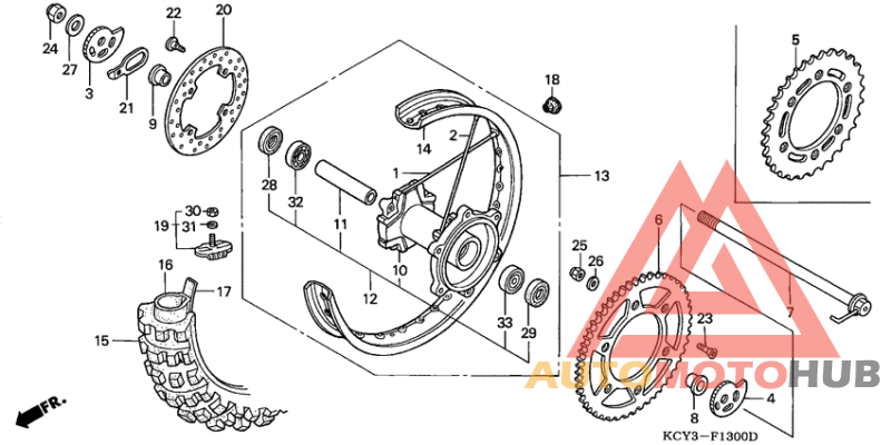 Rear wheel complete assy