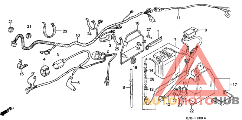 Wire harness/battery
