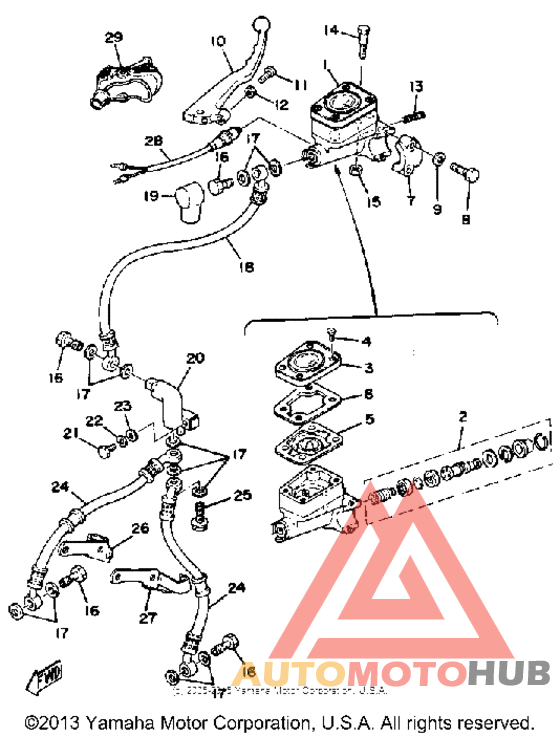 Front master cylinder - brake hose