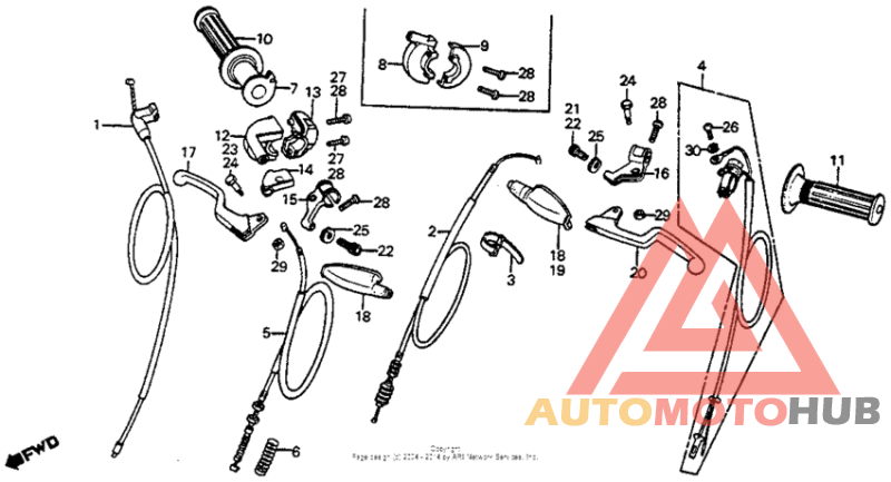 Control levers + switches + cables