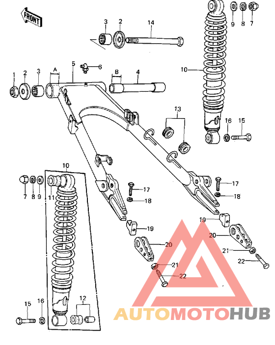 Swing arm/shock absorbers
