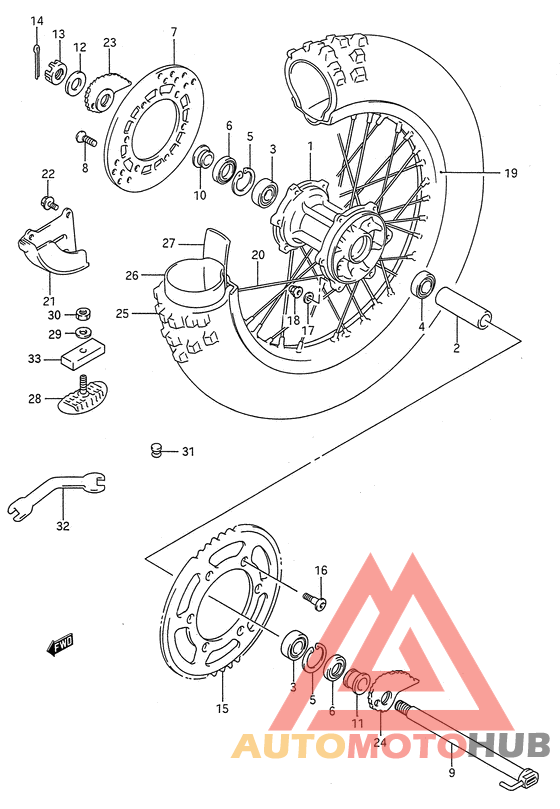 Rear wheel complete assy