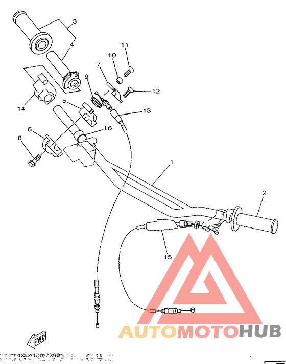 Steering handle. cable