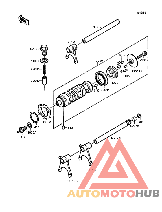 Gear change drum & forks