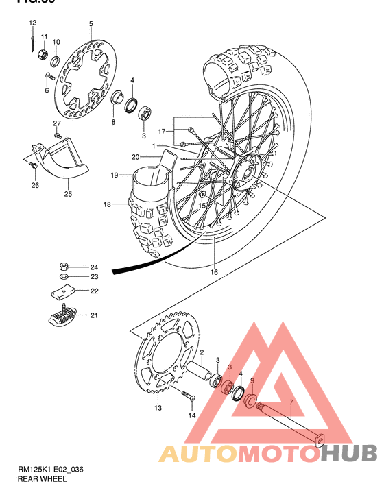Rear wheel complete assy