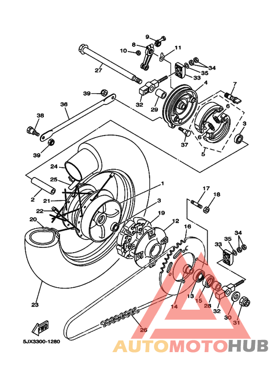 Rear wheel complete assy