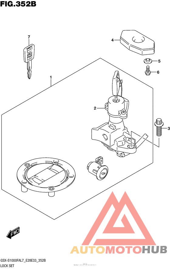 Lock Set (Gsx-S1000Fal7 E33)