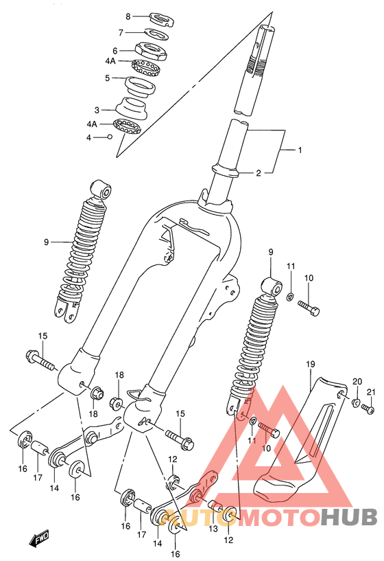 Вилка передней оси