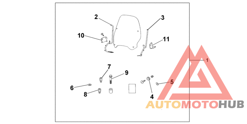 Windshield excl knuckle guards