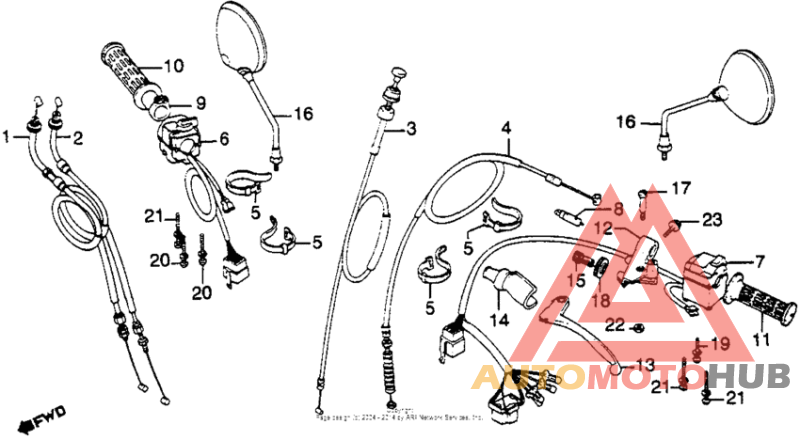 Handle lever + switch + cable