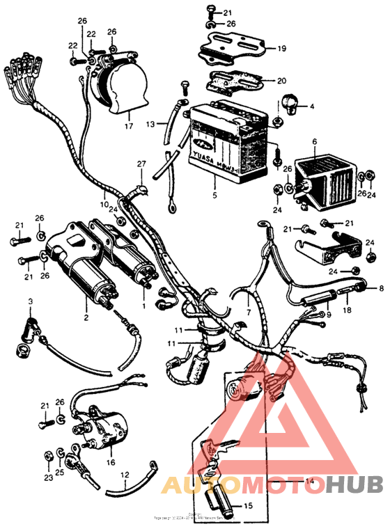 Wire harness + battery
