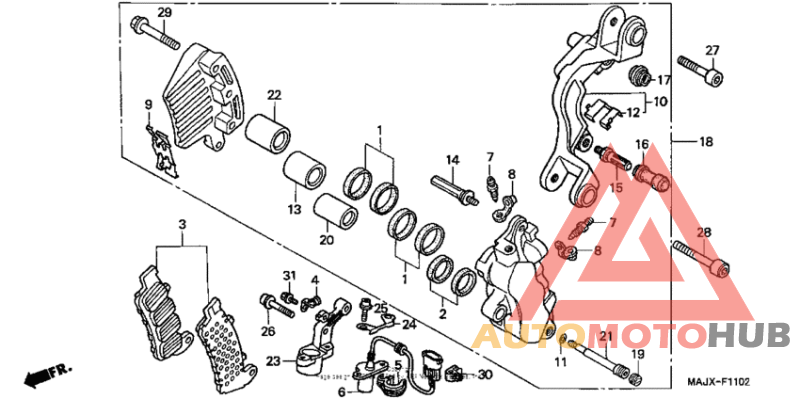 Left front brake caliper (st1100a)