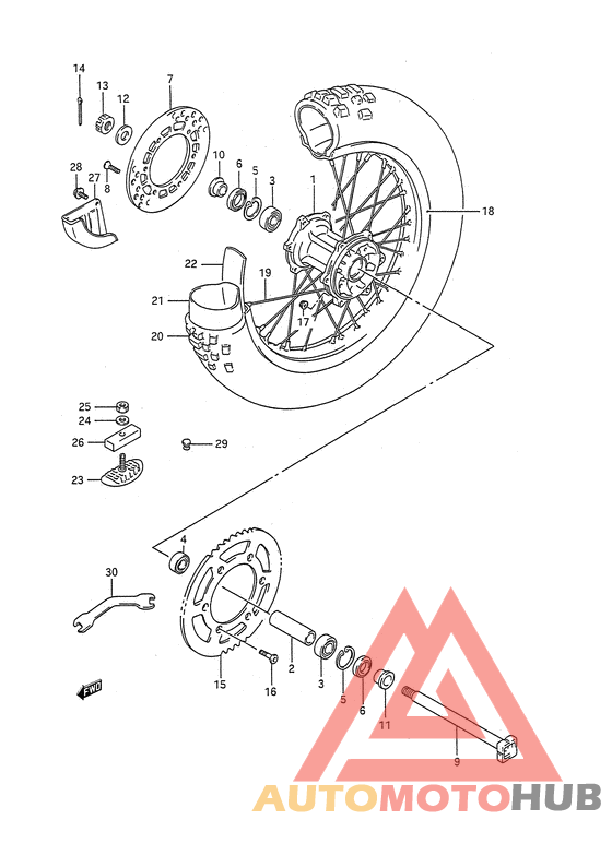 Rear wheel complete assy