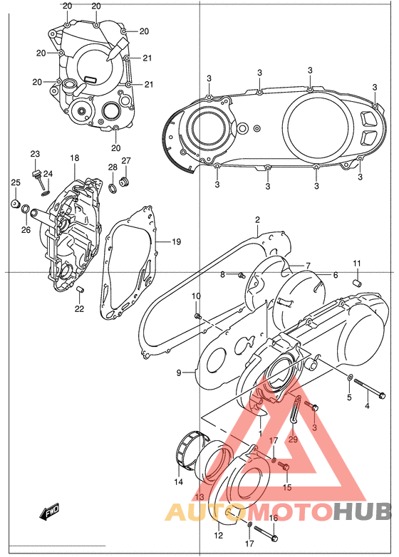 Crankcase cover ass`y  (v