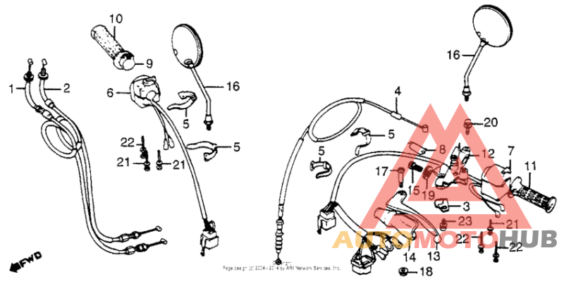 Handle lever + switch + cable
