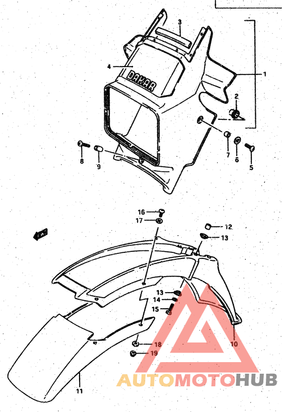 Headlamp housing - front fender