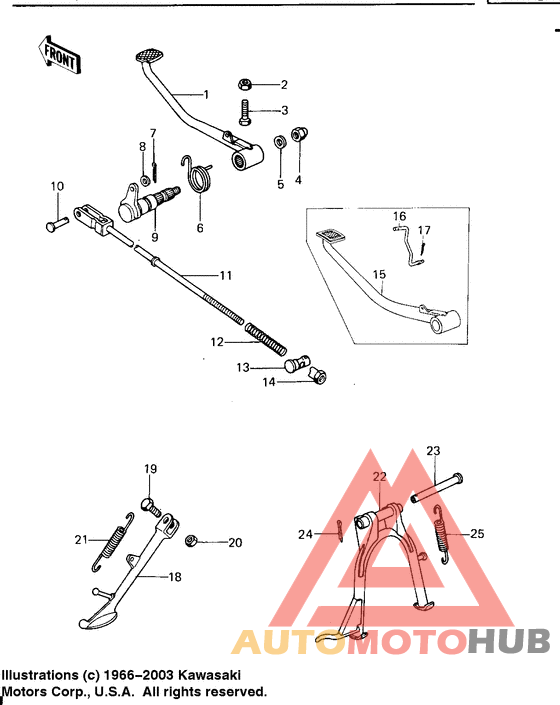 Stands/brake pedal