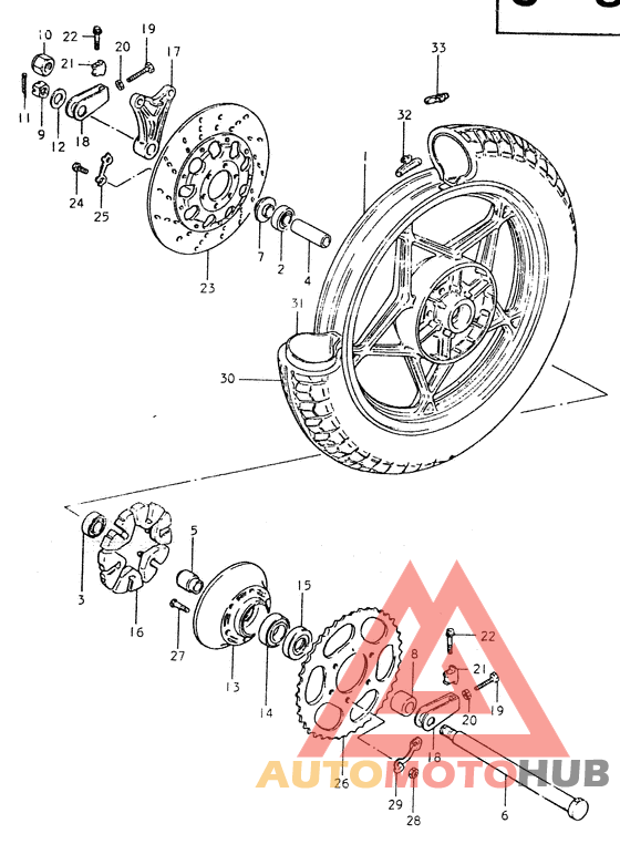 Rear wheel complete assy