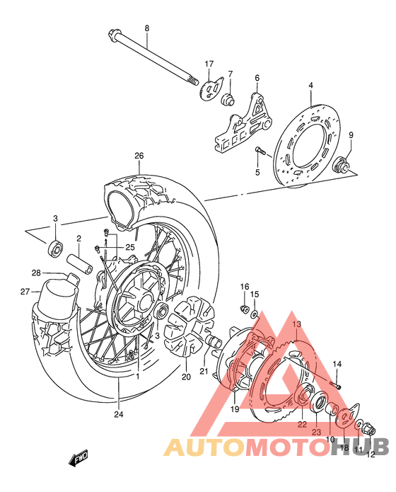 Rear wheel complete assy