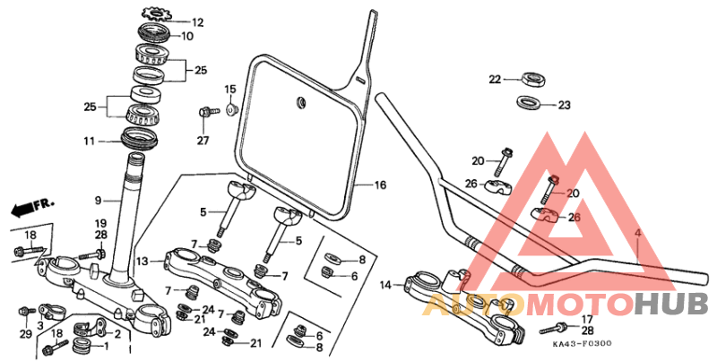Handle pipe/top bridge/ steering stem