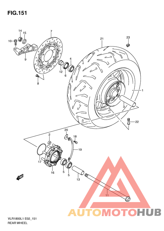 Rear wheel complete assy