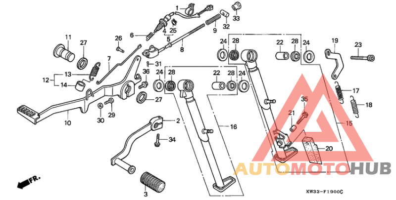 Brake pedal/change pedal