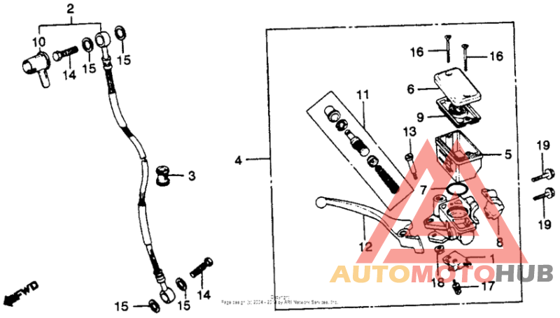 Front brake master cyl.