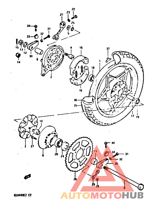 Rear wheel complete assy
