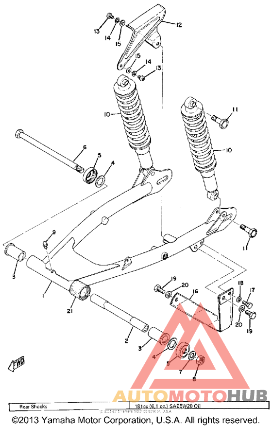Rear arm - rear cushion - chain case