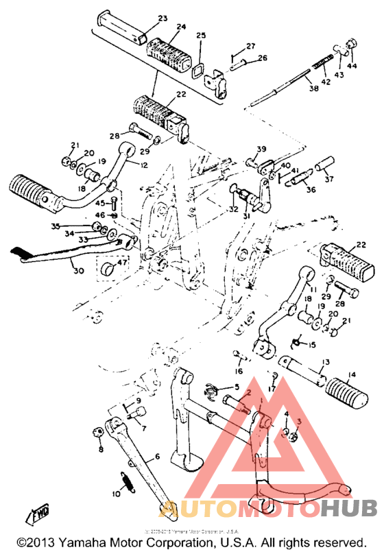 Stand - foot rest - brake pedal