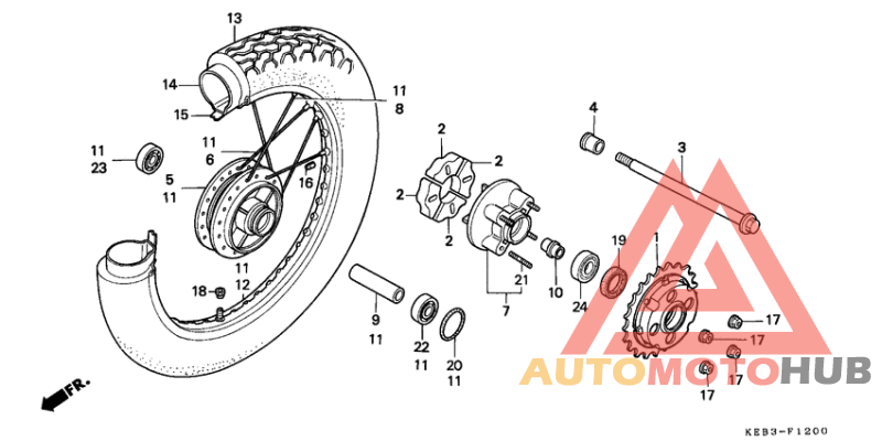 Rear wheel complete assy