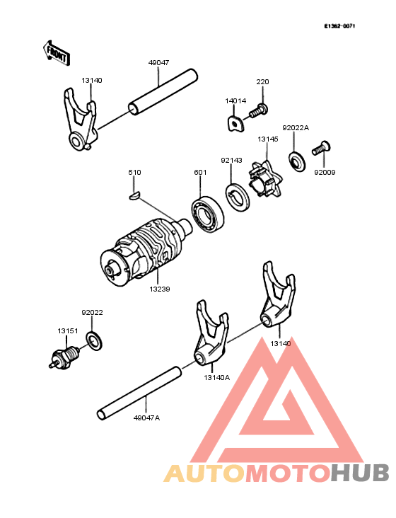 Gear change drum & forks